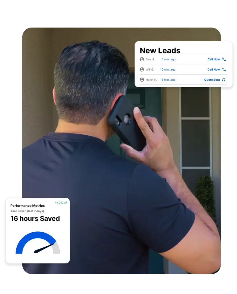 Example of a business owner calling a new lead that came from their website.